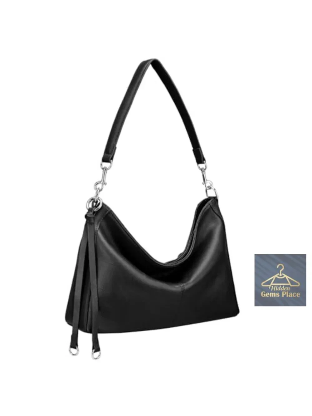 Genuine Leather Hobo Bag, Anti-Theft Crossbody Purse with RFID Wallet